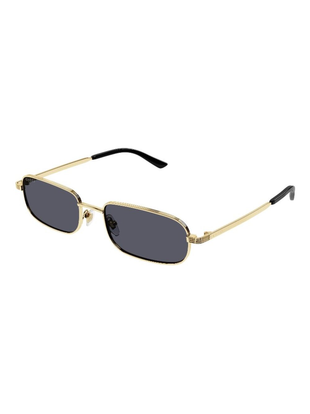 New Gucci Men's Sunglasses Gold Square Grey Lens Metal Frame GG1457S 001 57